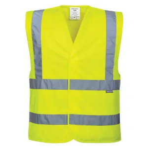 سترة Hi-Vis ذات شريطين وحزام أصفر | C470