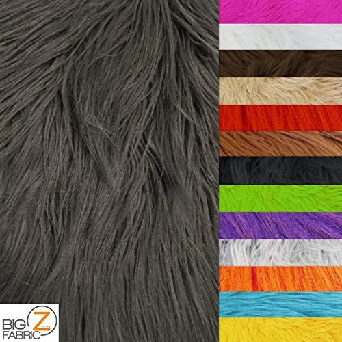 Amber Solid Gorilla Animal Long Pile Faux Fur Fabric / Sold By The Yard