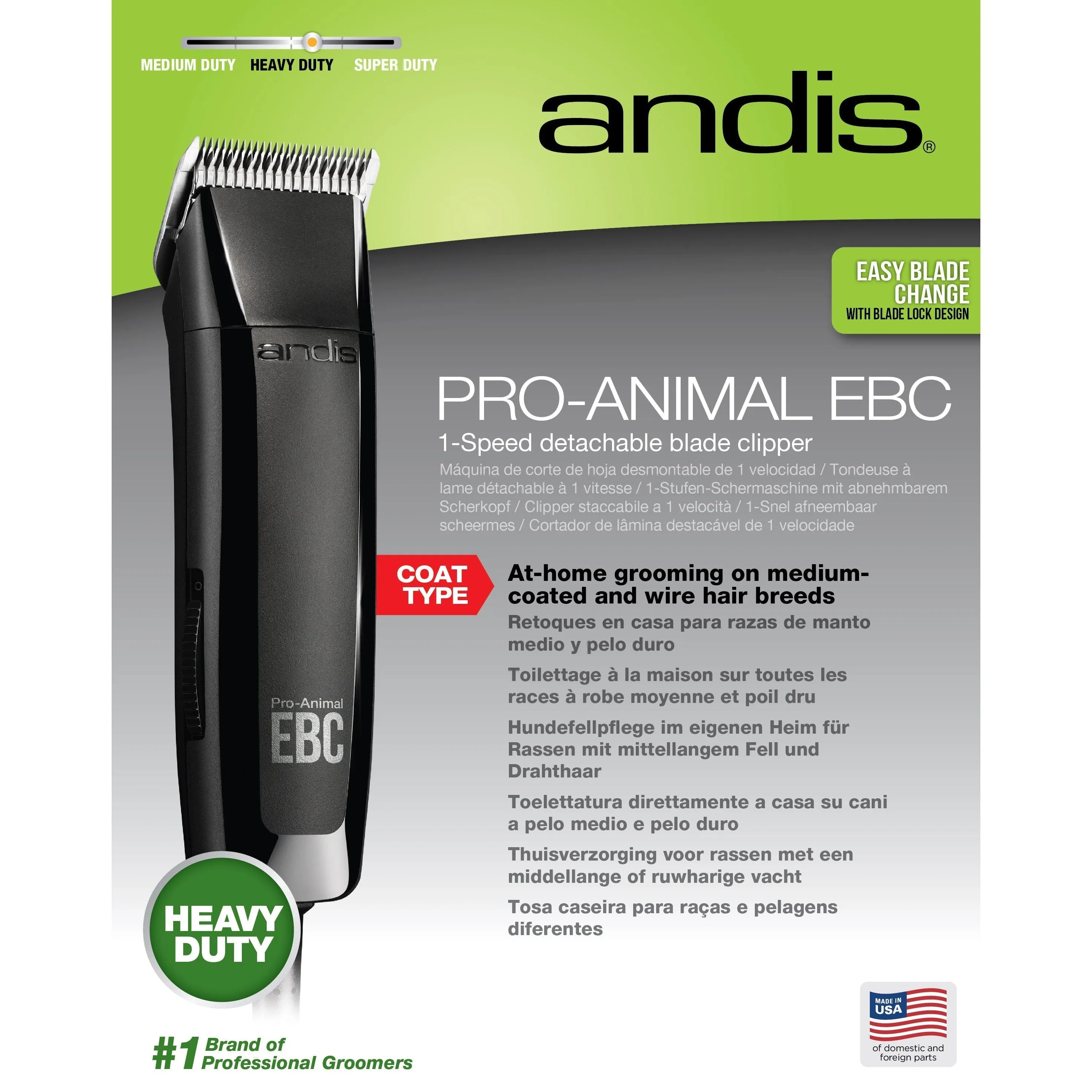 Andis Pro-Animal EBC Single Speed Detachable Blade Dog Clipper