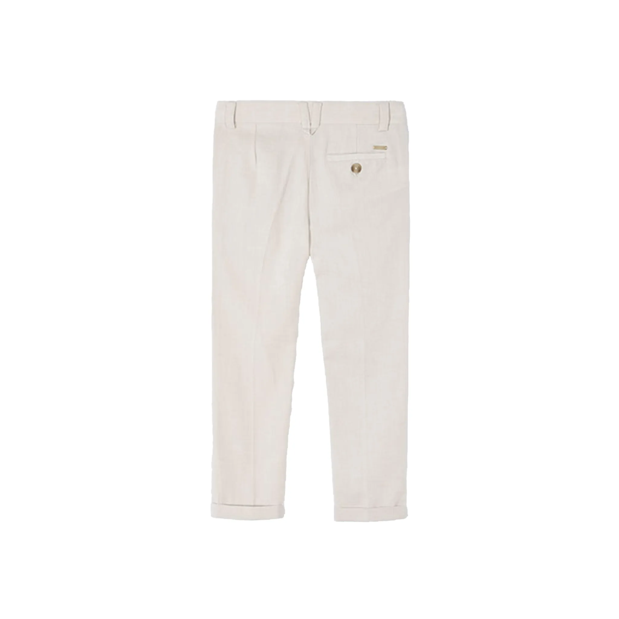 Beige Linen Suiting Pants