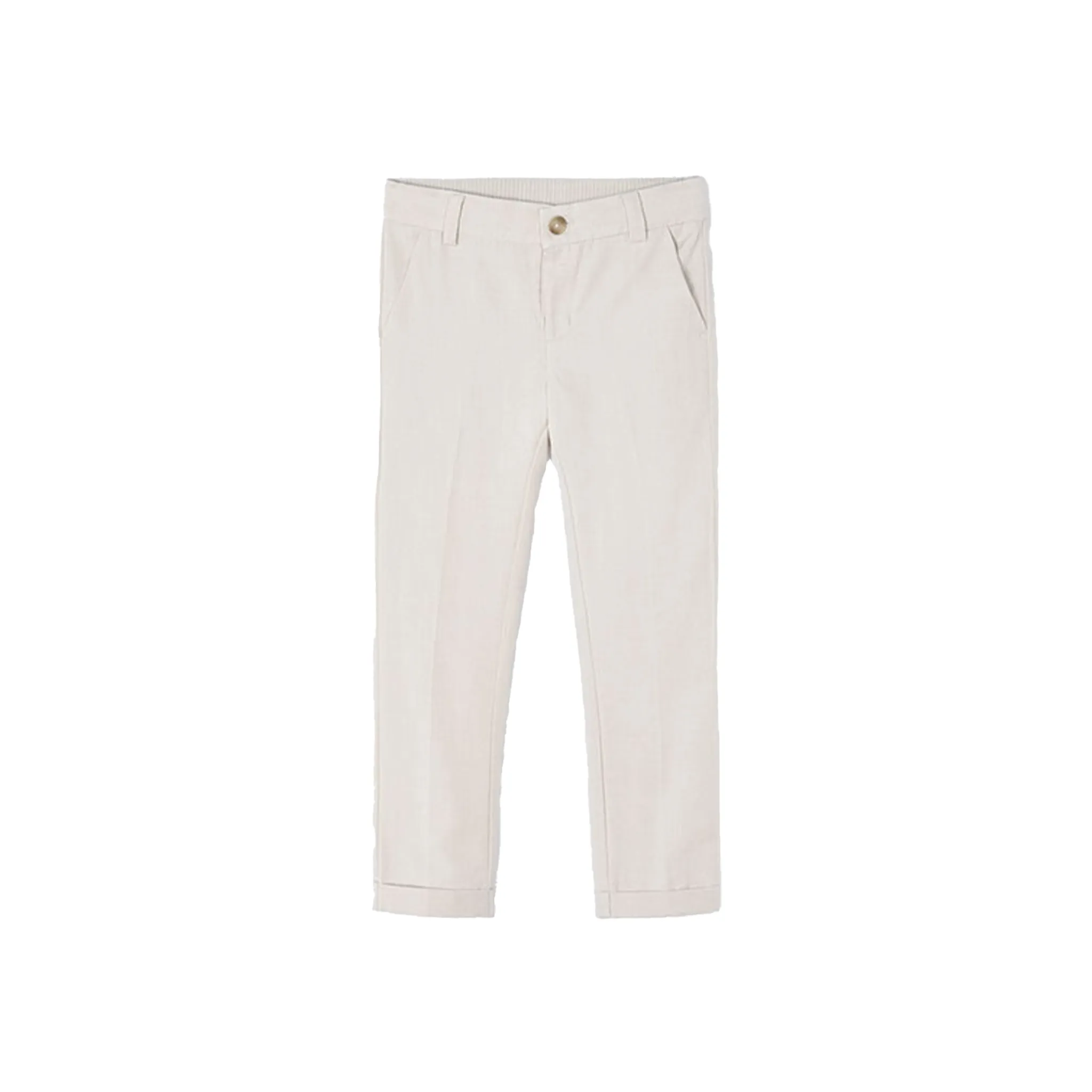 Beige Linen Suiting Pants