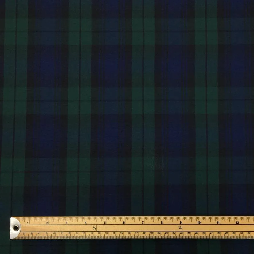 Blue and Green Tartan Cotton Fabric