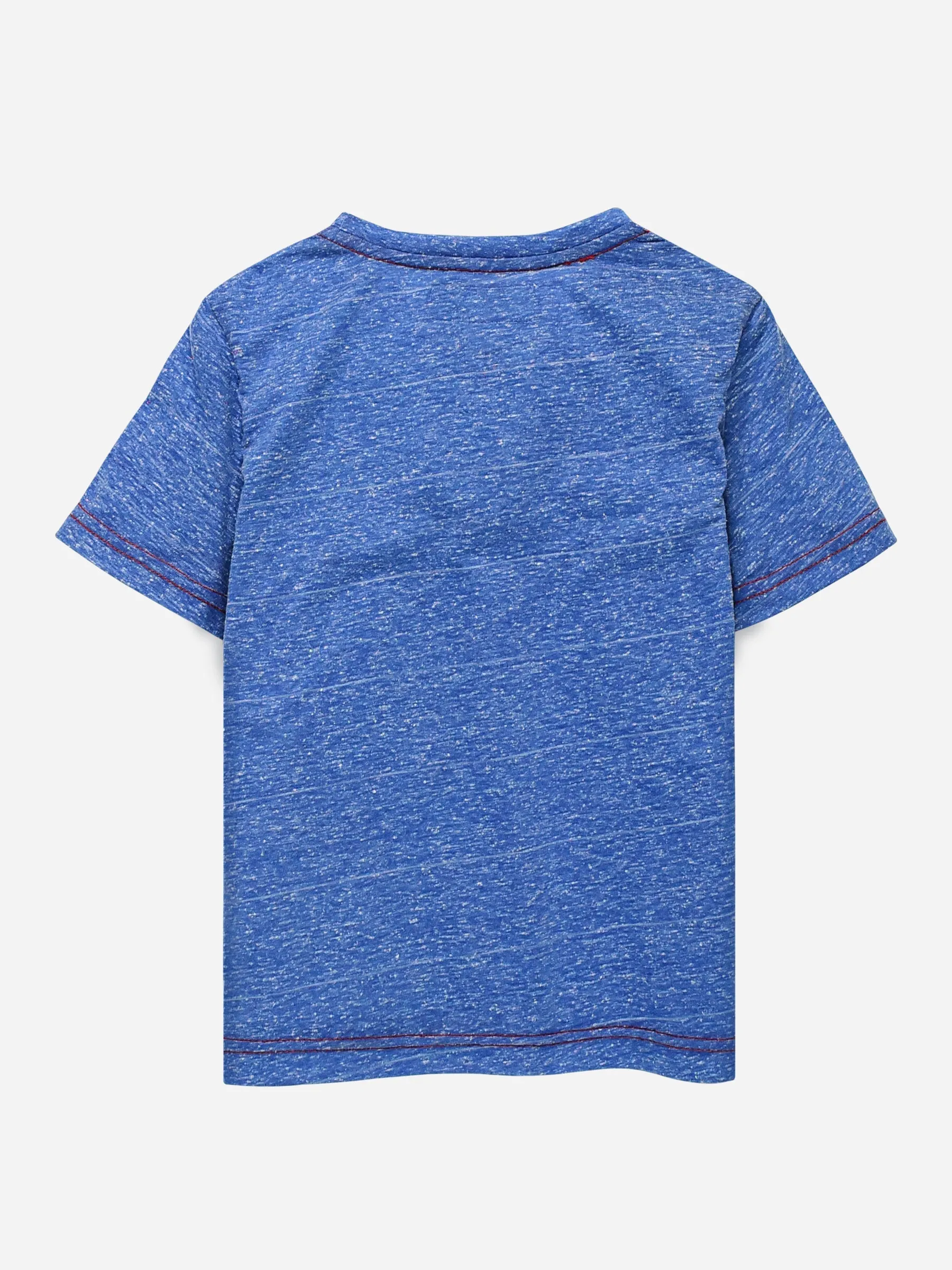 Blue Printed Short Sleeves Casual T-Shirt