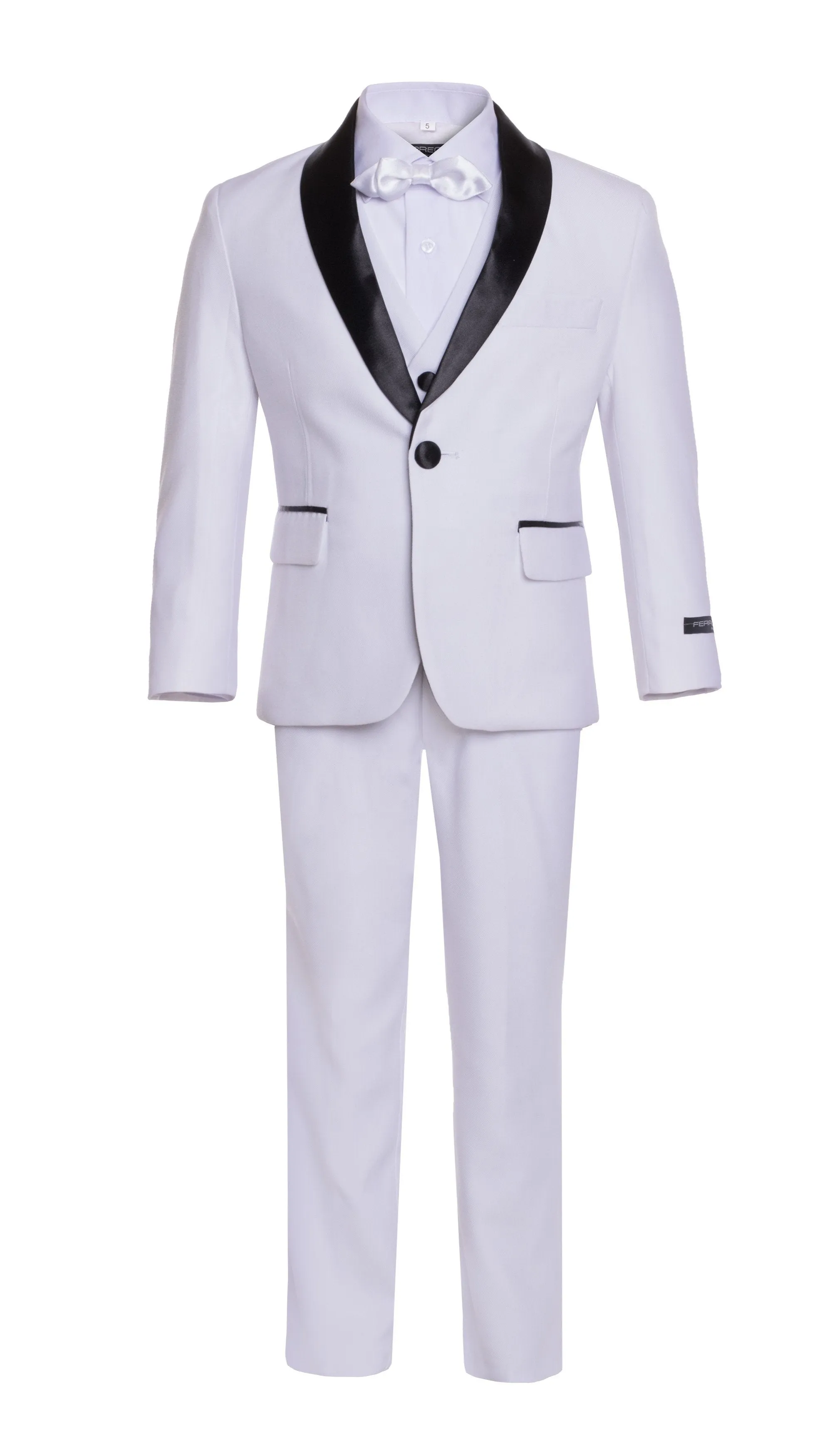 Boys Reno JR 5pc White Shawl Tuxedo Set