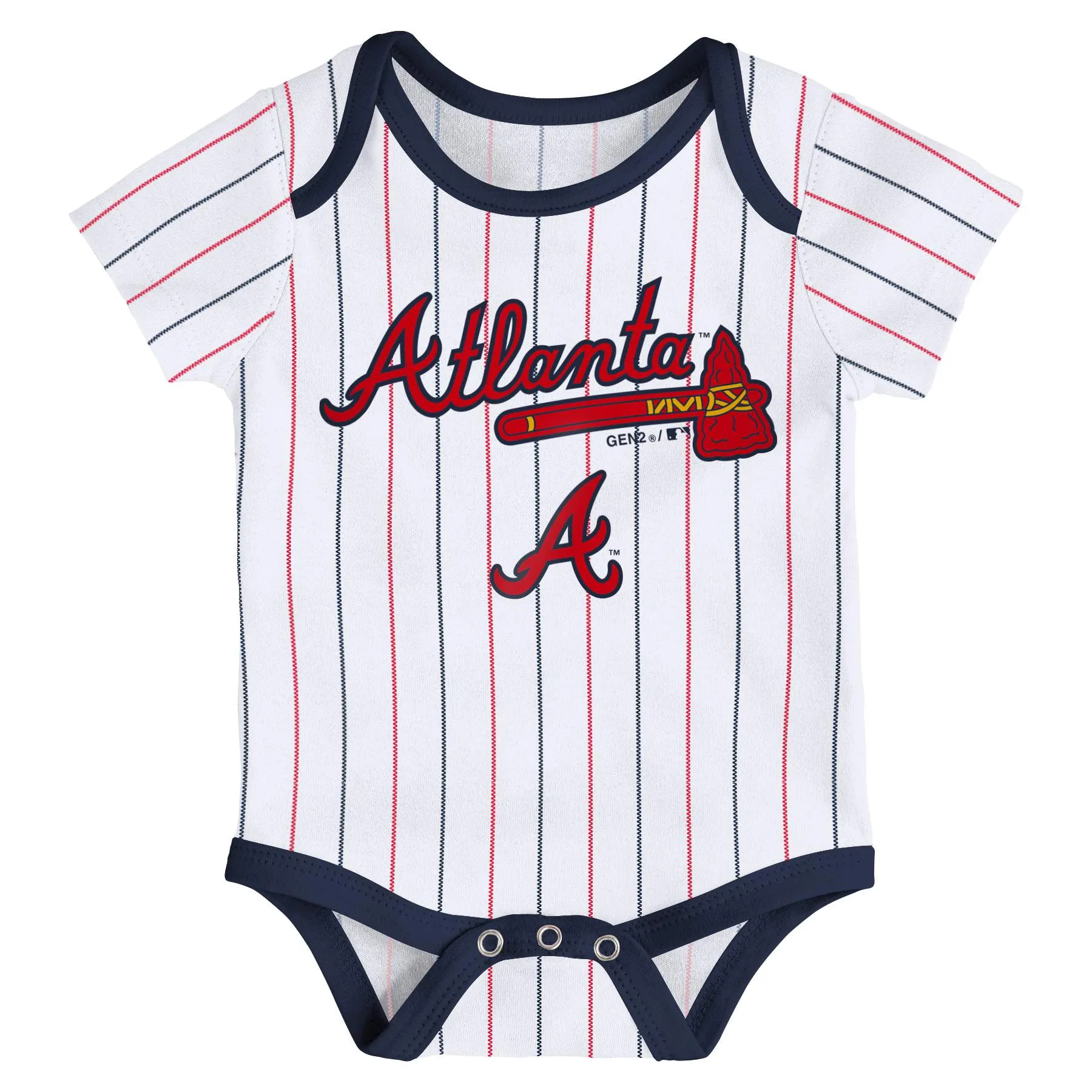 Braves Baseball Fan 3 Pack Bodysuit Set