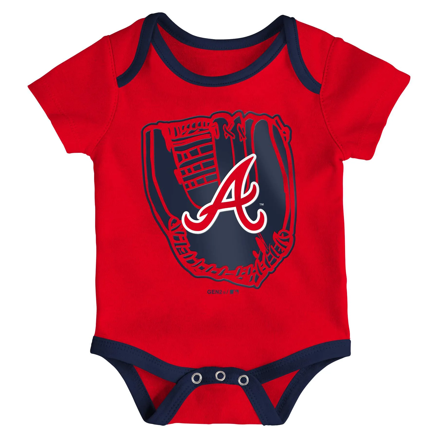 Braves Baseball Fan 3 Pack Bodysuit Set