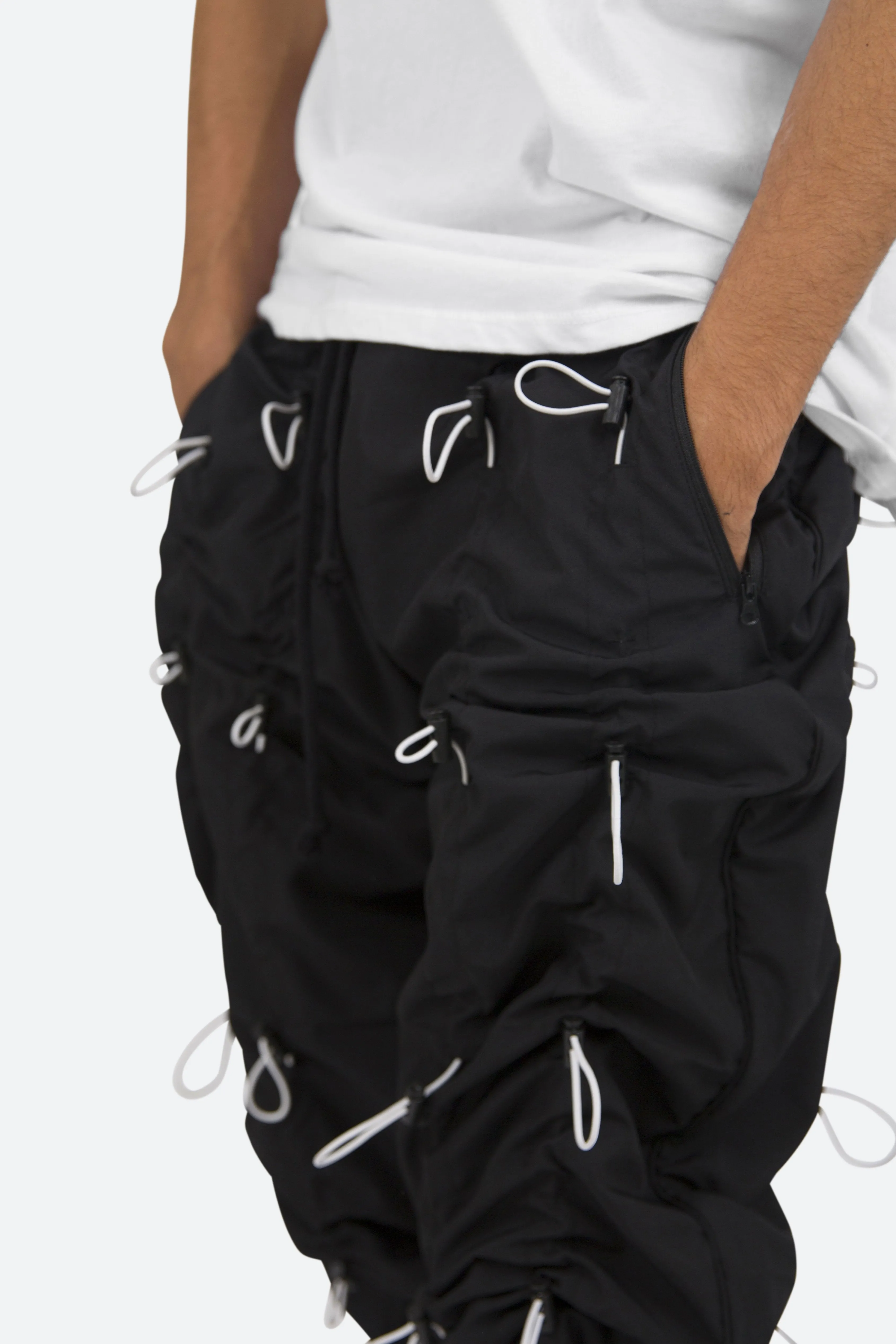 Bungee Cord Pants - Black/White