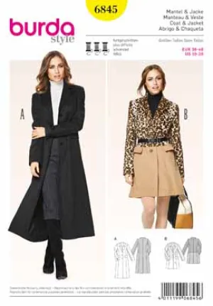 BURDA - 6845 Ladies Coat/Jacket