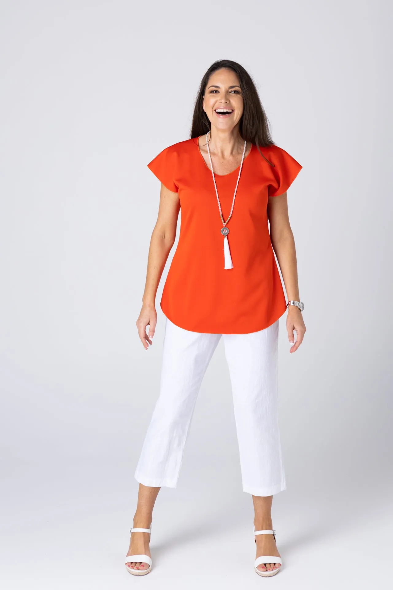 Burnt Orange Activewear Short Sleeve Top