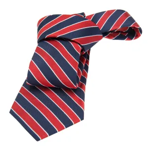 Canterbury Regimental Stripes Silk Tie, Navy / Red