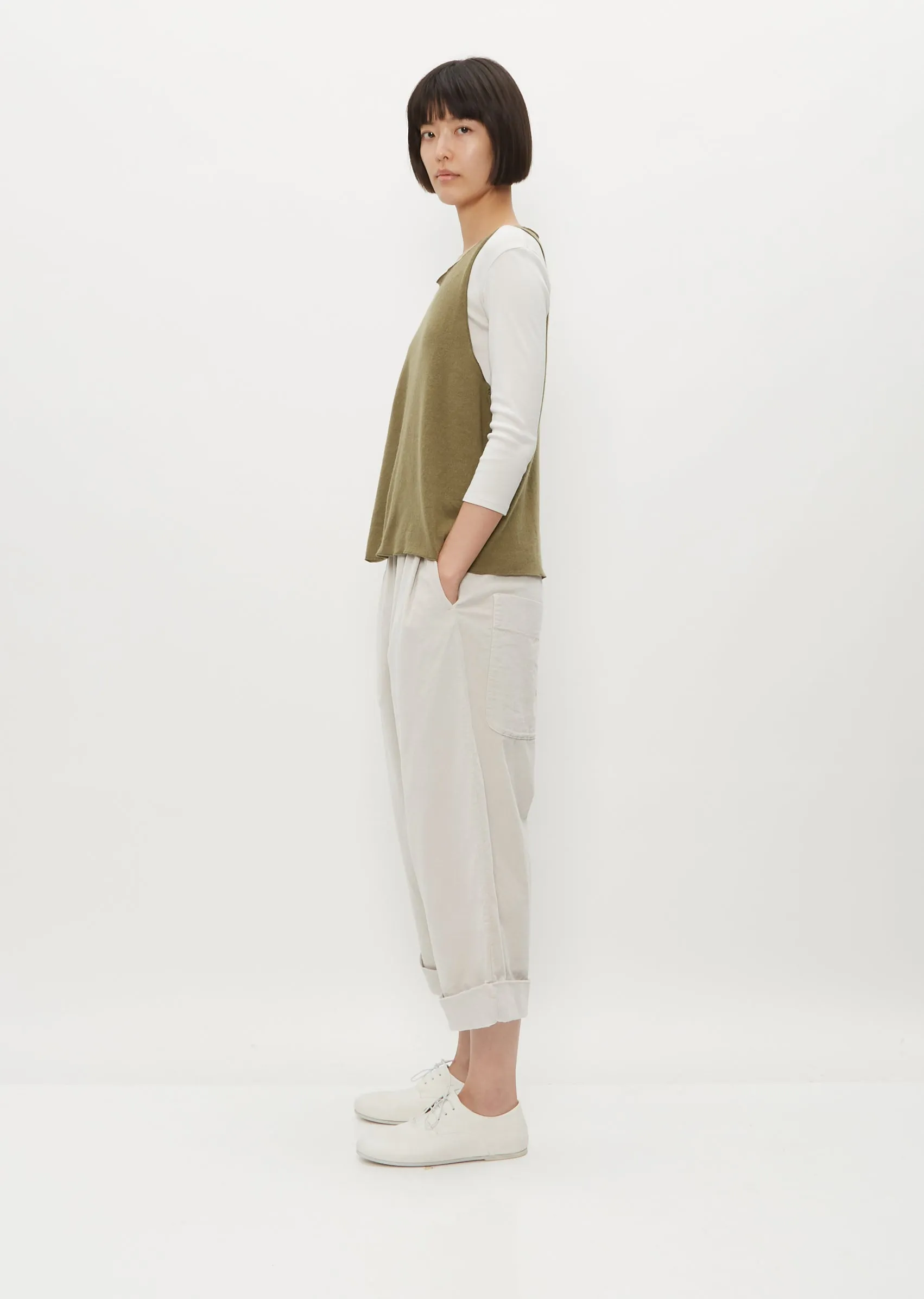 Cashmere Vest — Olive