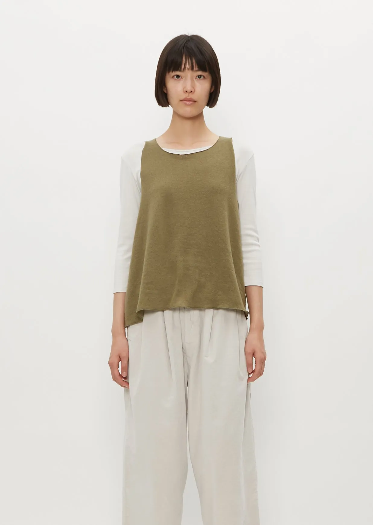 Cashmere Vest — Olive