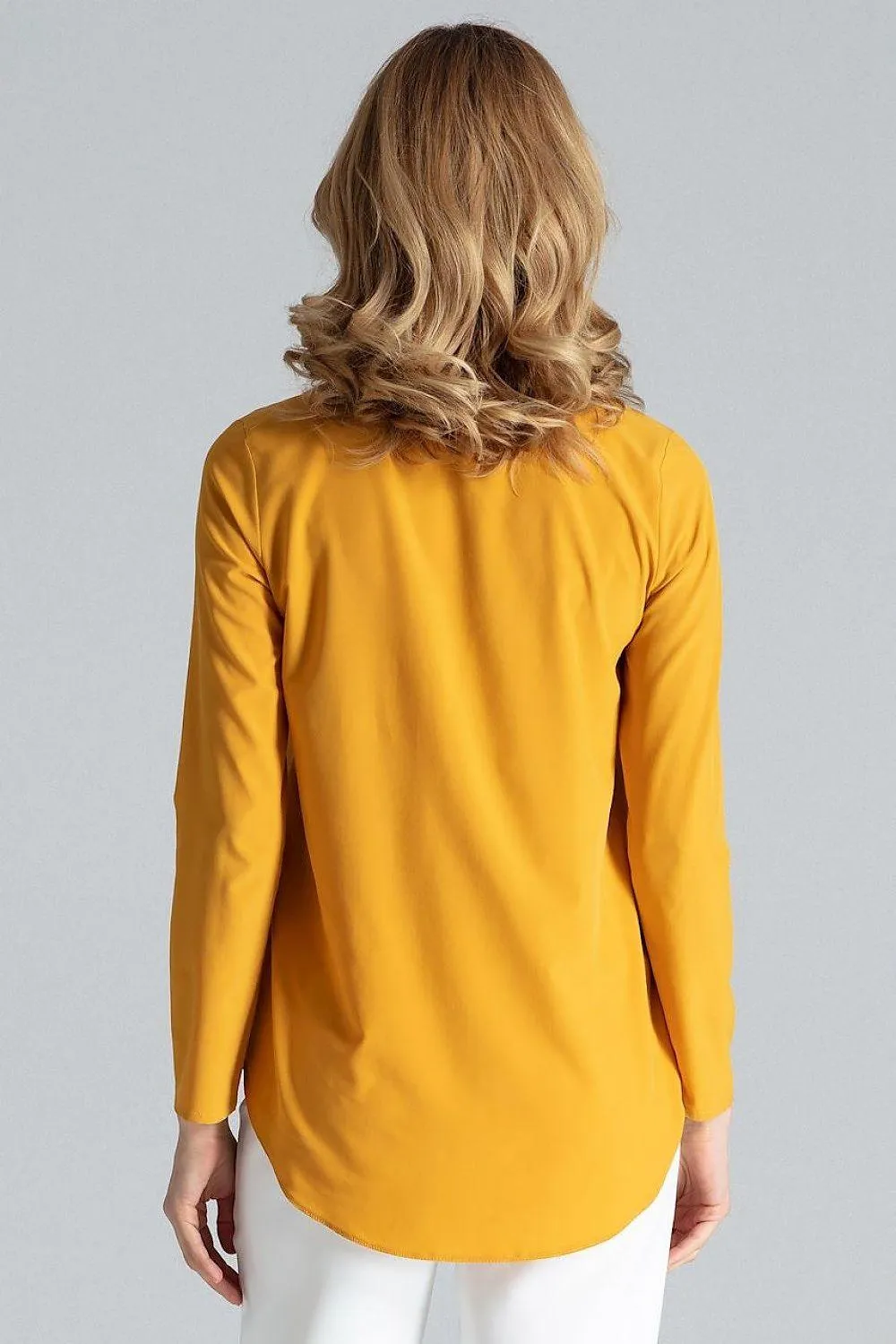 Chic Stand-Up Collar Snap Blouse for Timeless Elegance