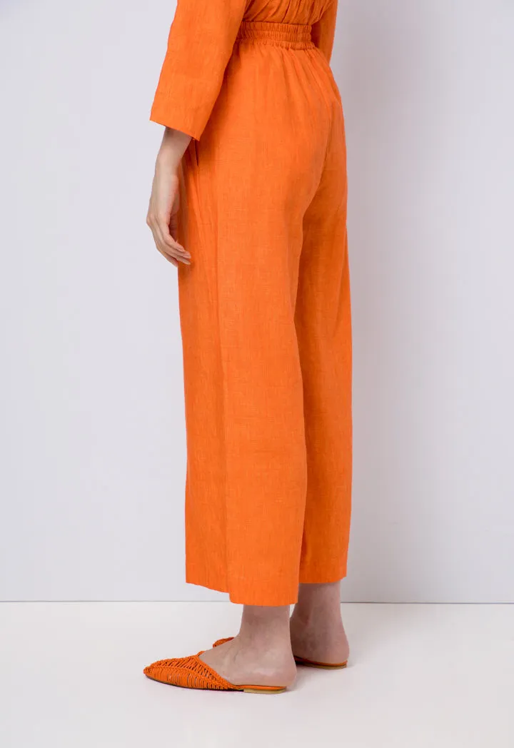 Choice Solid High Waist Trousers Orange