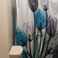 Colorful Tulip Flowers Shower Curtain Sets with Non-Slip Rugs Toilet Lid Cover and Bath Mat Waterproof Shower Curtain Set