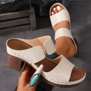 Elegant Open Toe Chunky Heel Sandals for Women