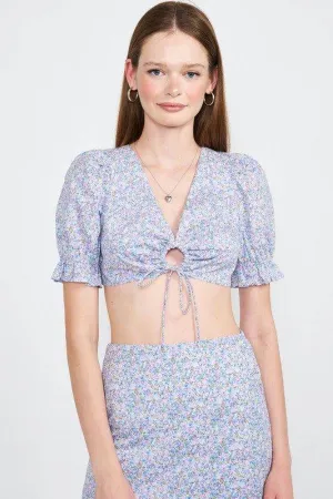 Emory Park | Puffed Sleeve Cropped Top