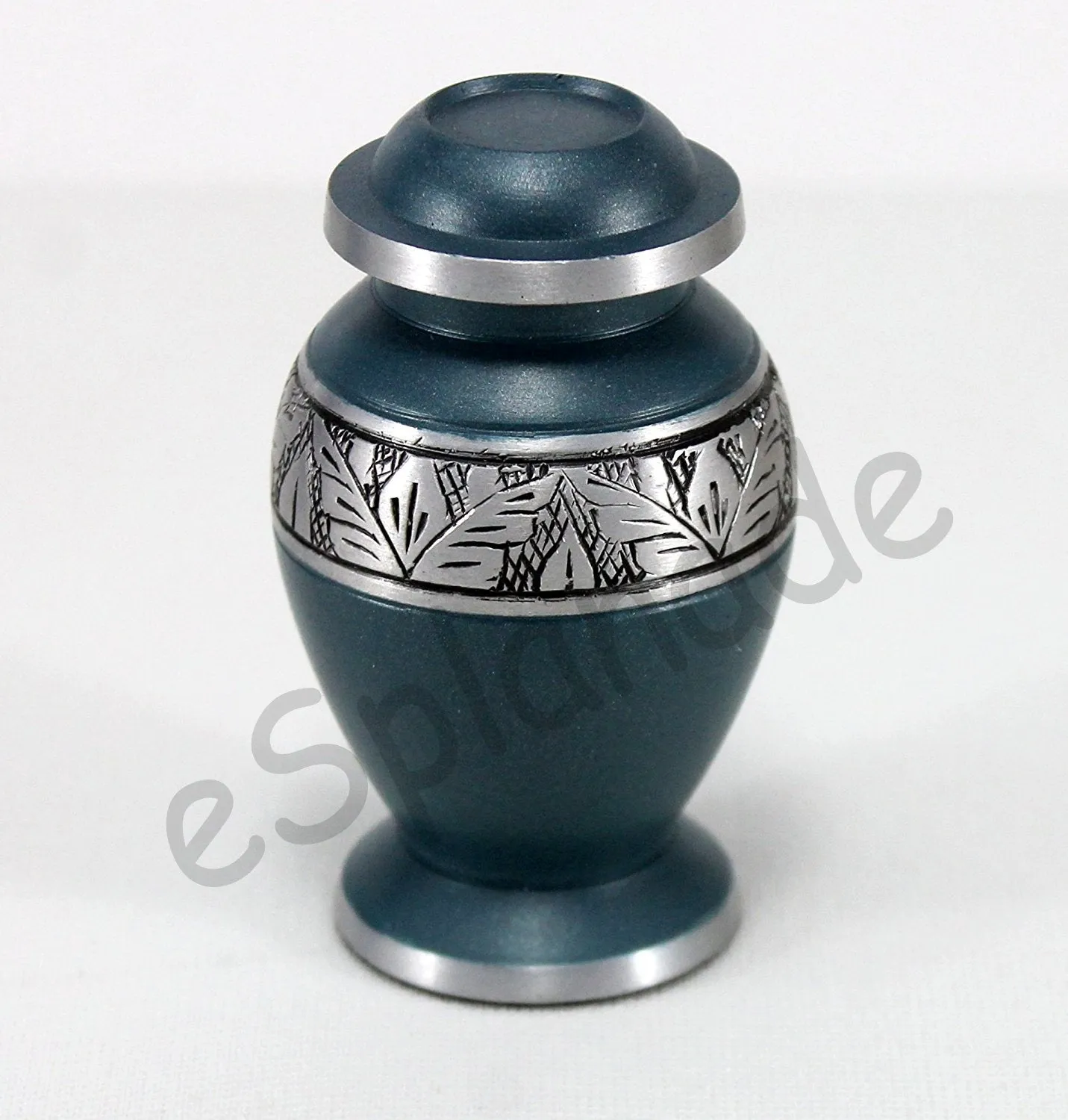 Esplanade Metal Mini Cremation Urn Navy Blue 3 Inch Keepsake