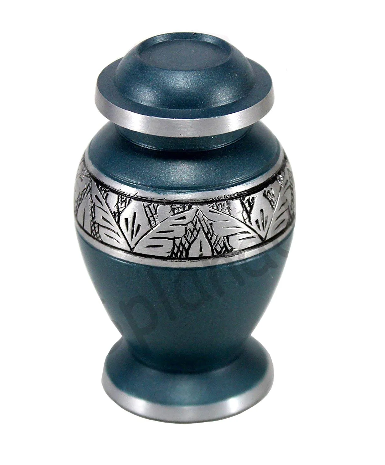 Esplanade Metal Mini Cremation Urn Navy Blue 3 Inch Keepsake