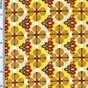 Fabric Editions Armenia Floral on Yellow Checks Cotton Prints