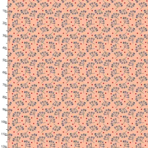 Fabric Editions Madison Floral & Dots on Coral Cotton Prints