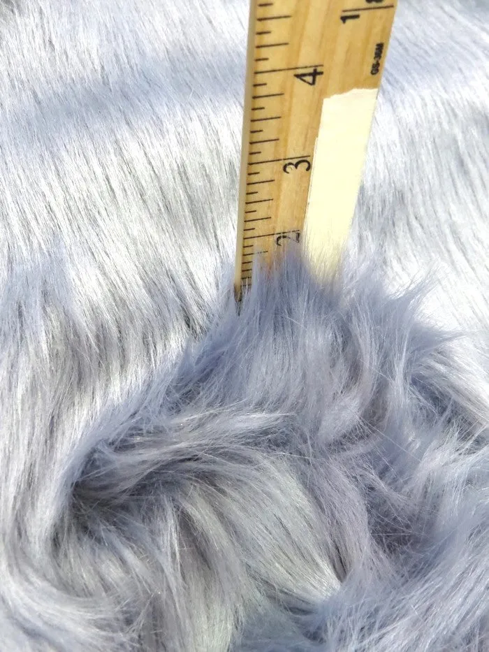 Faux Fake Fur Solid Shaggy Long Pile Fabric / Orange / 15 Yard Bolt