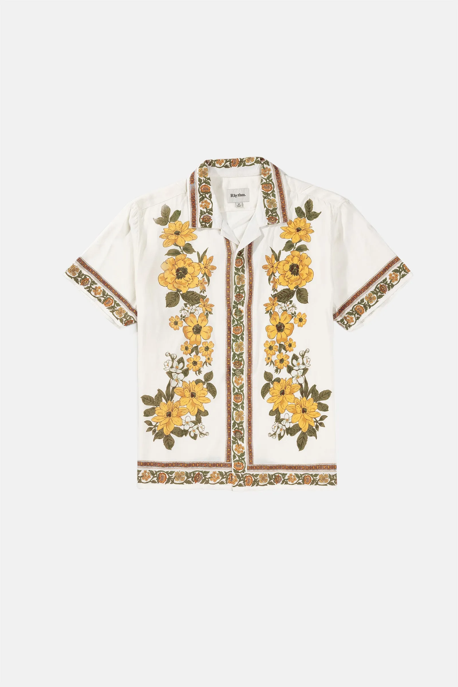 Floral Cuban SS Shirt Natural