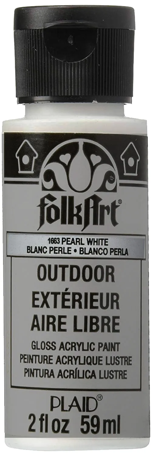 Folkart Outdoor Brush On - Metallic Pearl White