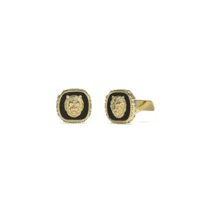 Gents Lion 18mm Coin Cufflinks UMC04008YGBK