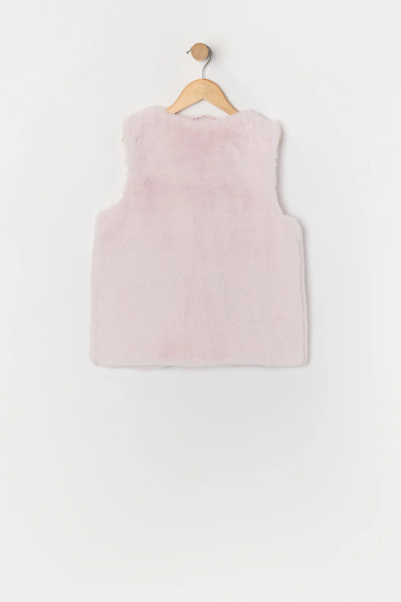 Girls Faux Fur Buttoned Vest