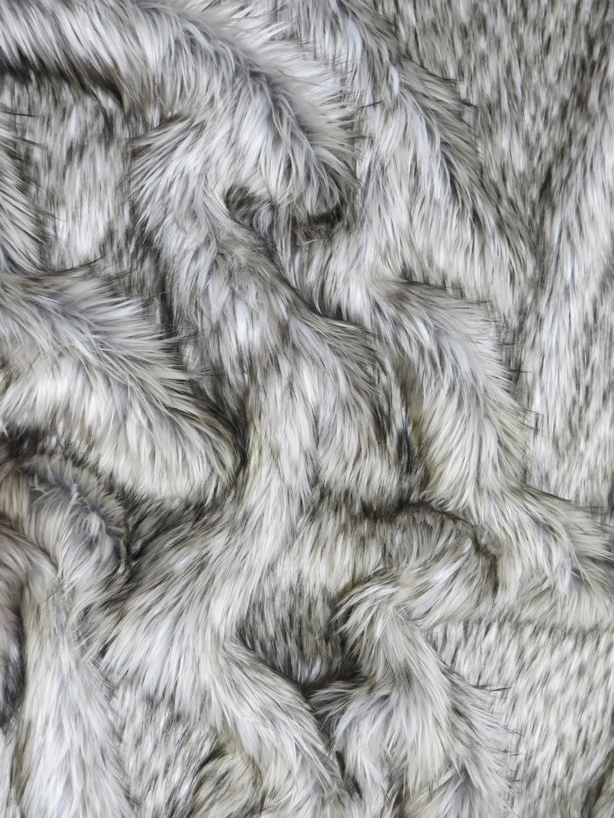 Gray Wolf Animal Coat Costume Faux Fur Fabric / Sold By The Yard