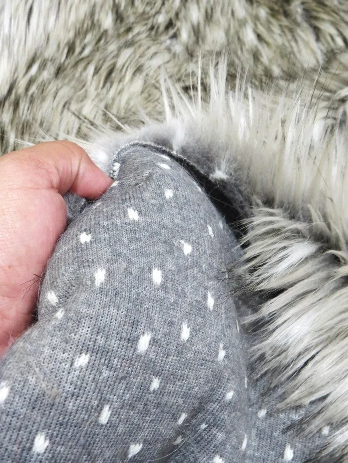 Gray Wolf Animal Coat Costume Faux Fur Fabric / Sold By The Yard