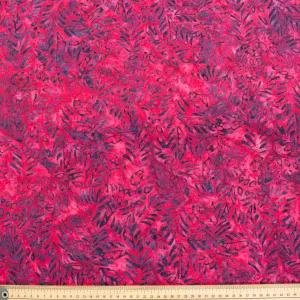 Handmade Batik Fabric-8 Leaf on Pink Cotton Prints