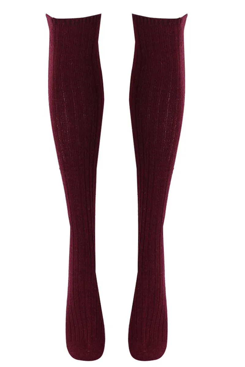 HKR1252 Cozy Knit Over-the-Knee Socks