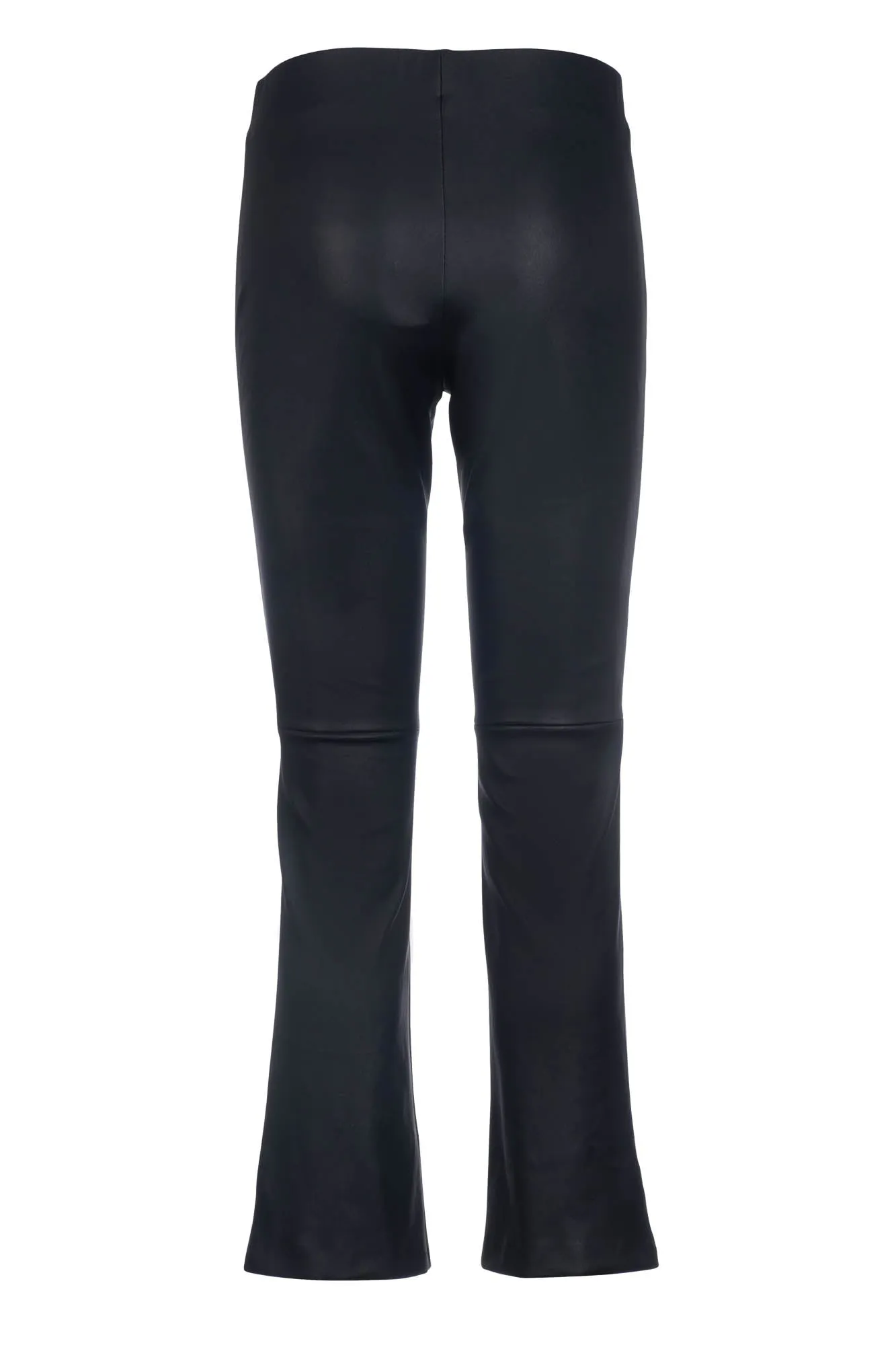 Leather Kick Flare Pant - Navy