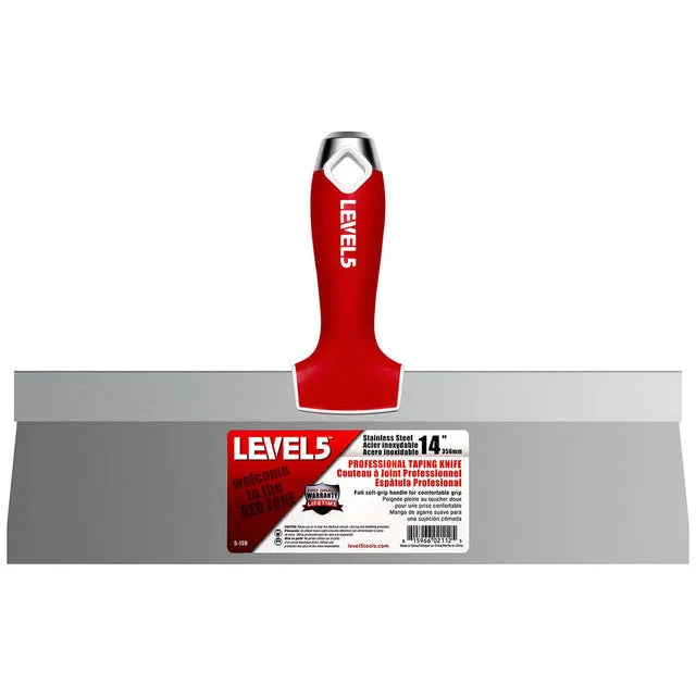 Level5 14" Stainless Steel Taping Knife W/ Soft Grip Handle