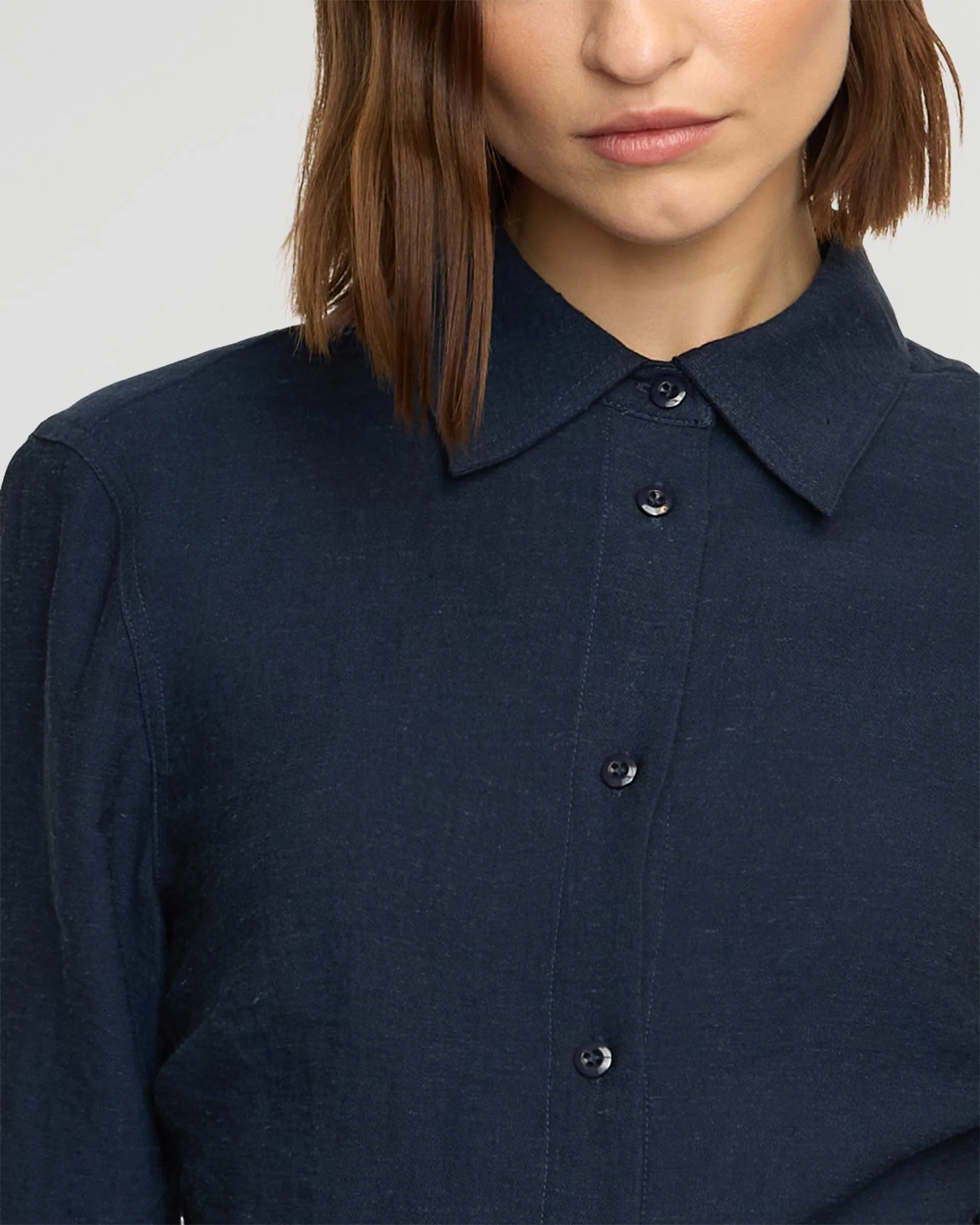 Leyton Cinch-Waist Button-Back Shirt