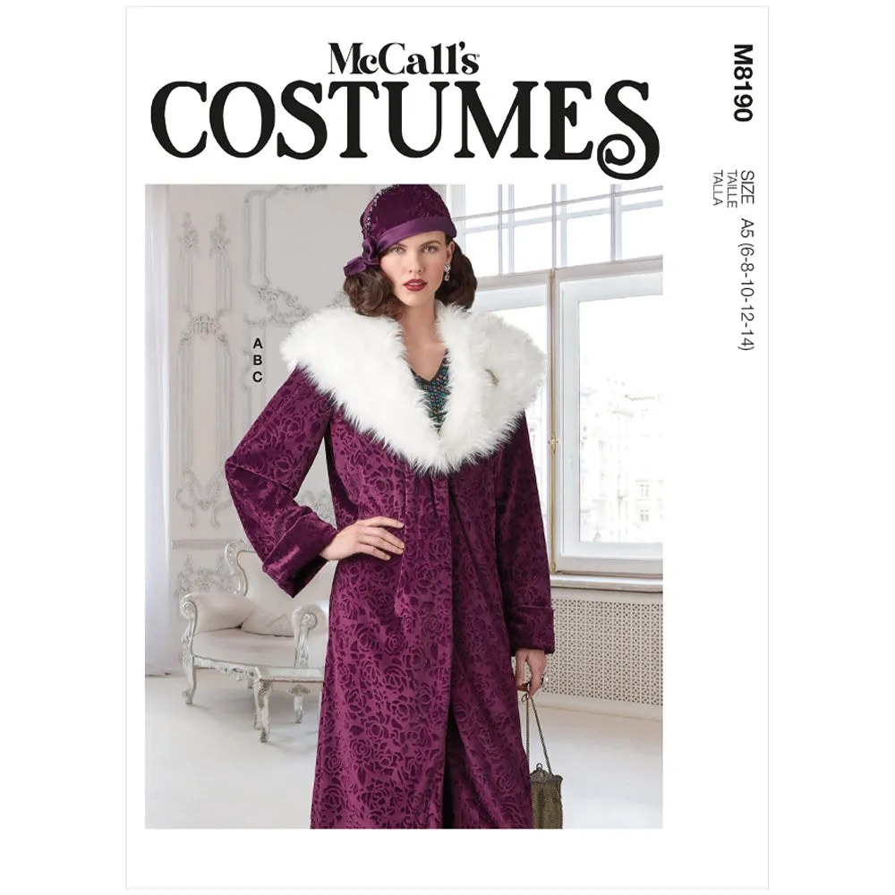 M8190 Misses' Coat & Hat (Hat In 4 Sizes) (size: 14-16-18-20-22)