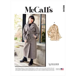 M8246 Misses' Jacket, Coat and Belt (size: 6-8-10-12-14)