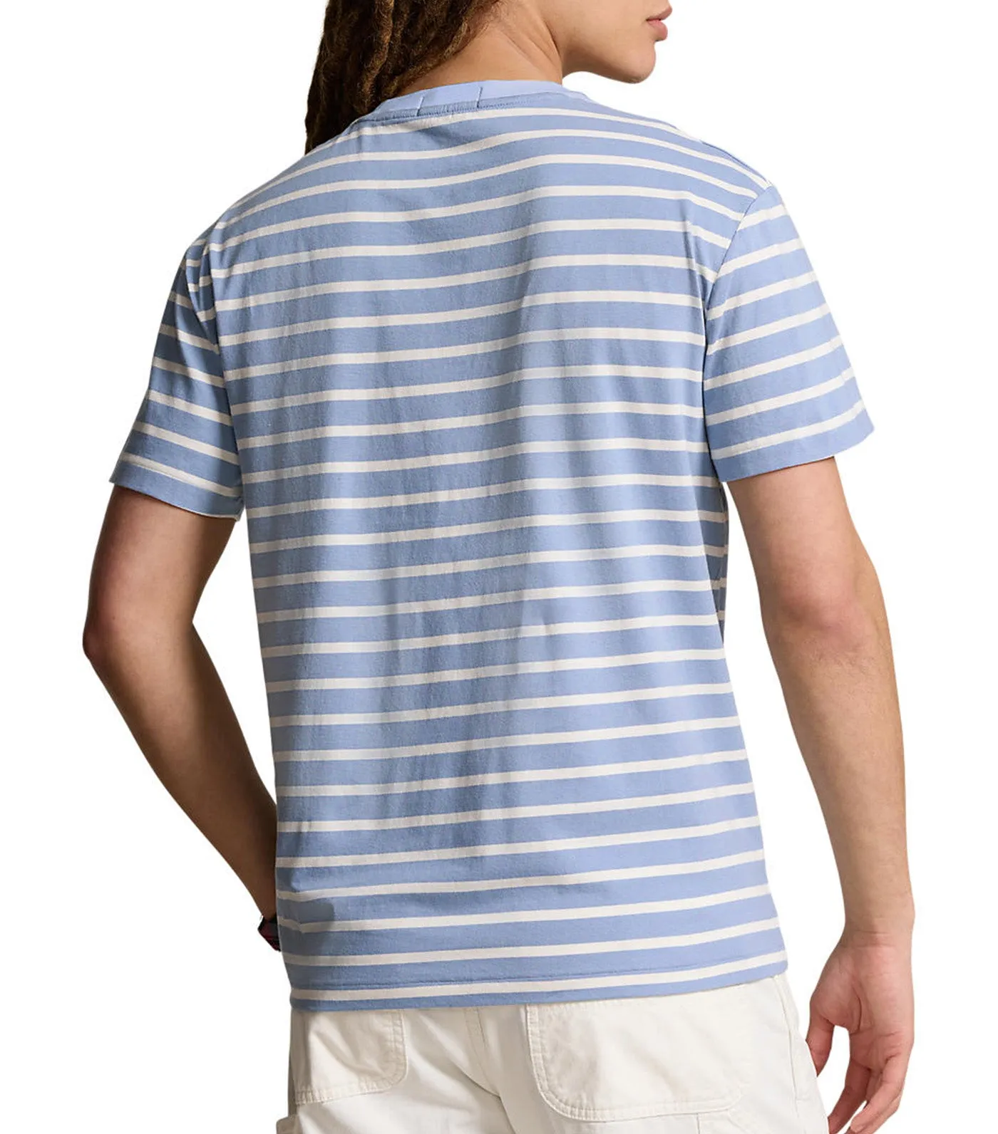 Men's Classic Fit Striped Jersey T-Shirt Vessel Blue/Nevis