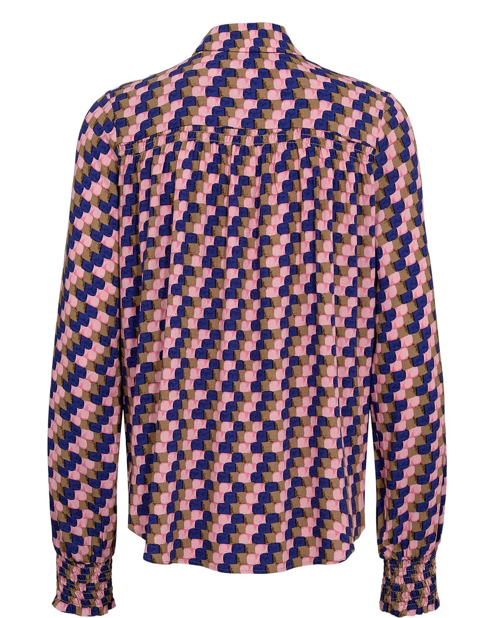 Numph Nuisla Pink Geometric Print Shirt