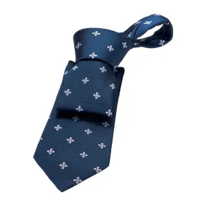 Patterson Foulard Silk Tie, Navy / Silver