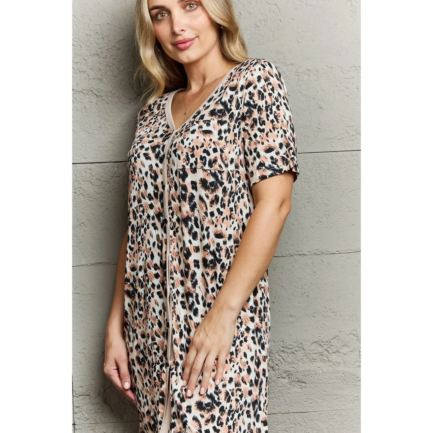 Ramona Button Down Sleepwear Dress