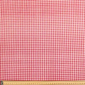 Red Small Check Cotton Print