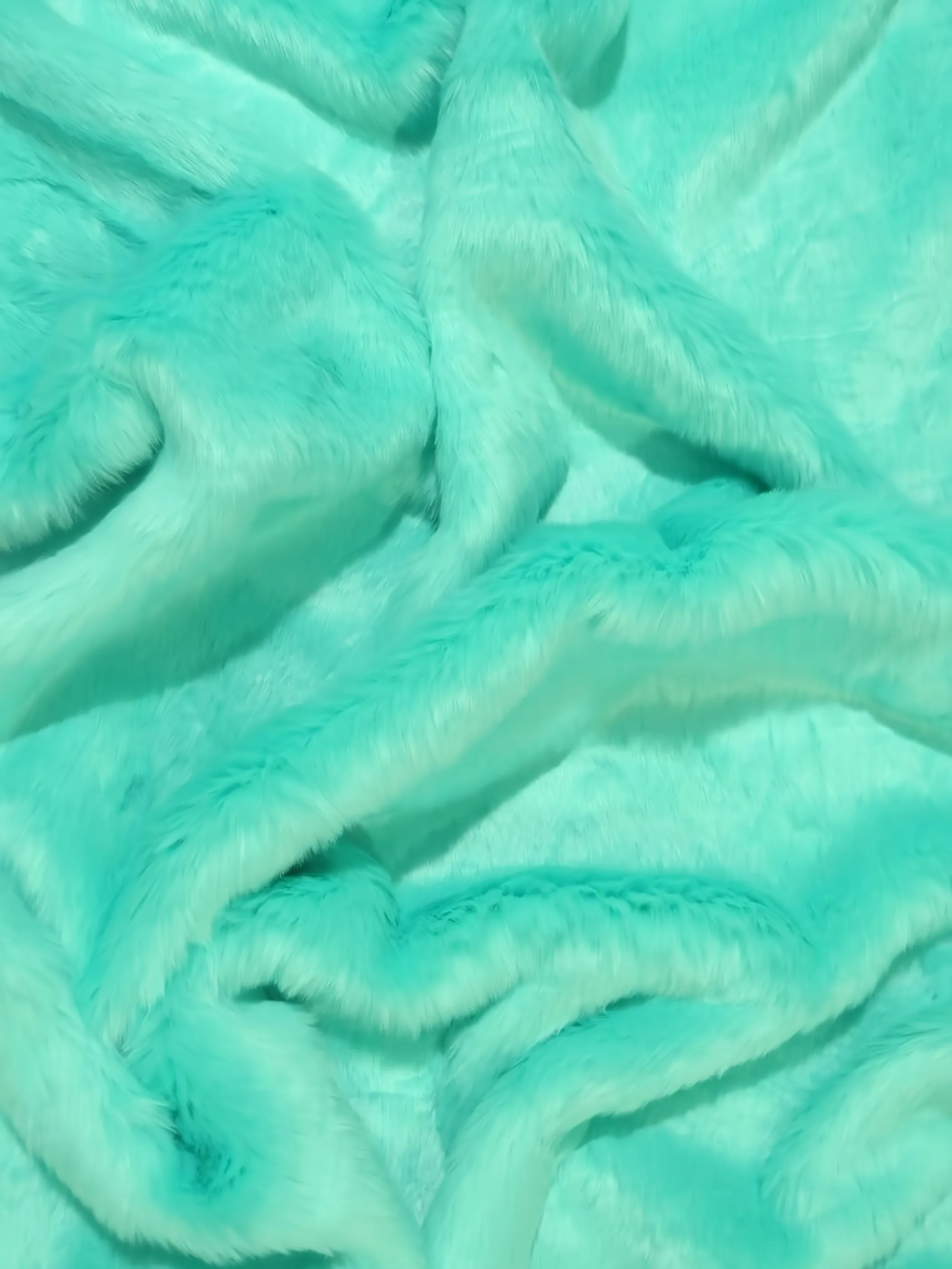 Short Shag Faux Fur Fabric / Aqua / Sold By The Yard (Closeout)