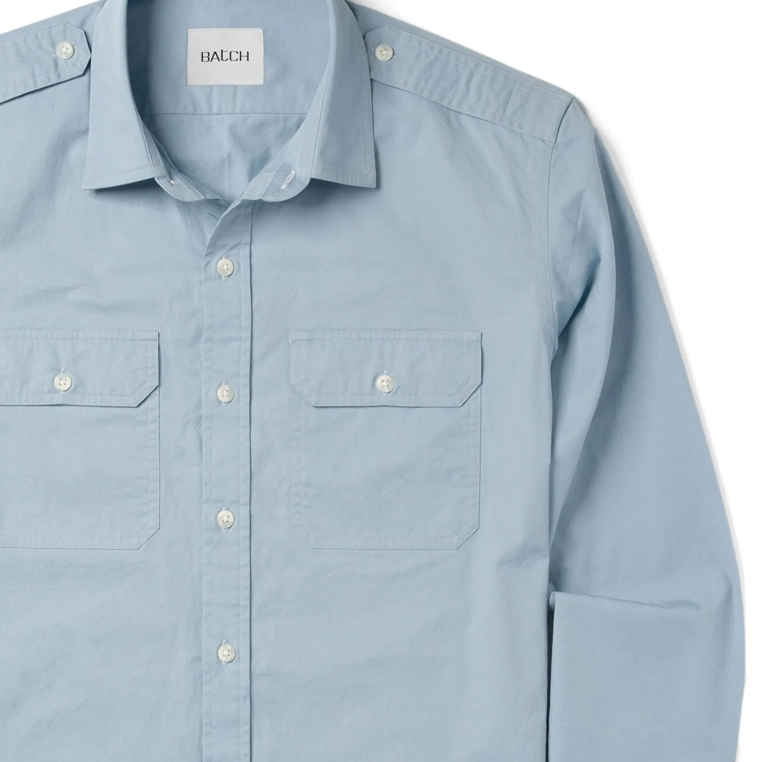 Smith Utility Shirt – Light Blue Cotton Twill