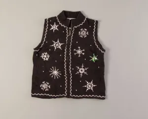 Snowflakes at Night-Small Christmas Sweater