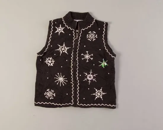 Snowflakes at Night-Small Christmas Sweater