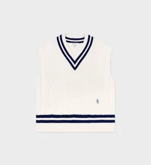 SRC Cableknit Vest - Cream/Navy