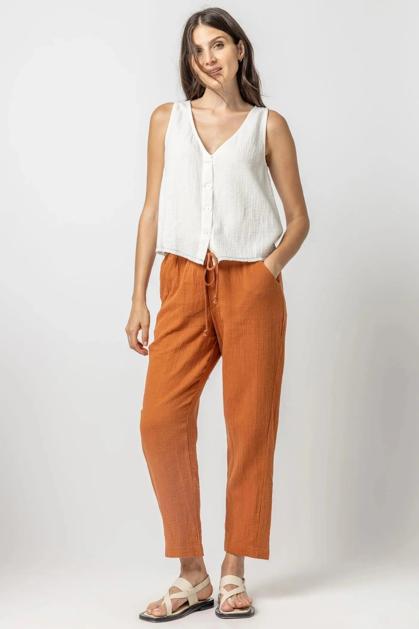 Straight Leg Gauze Pant Sienna